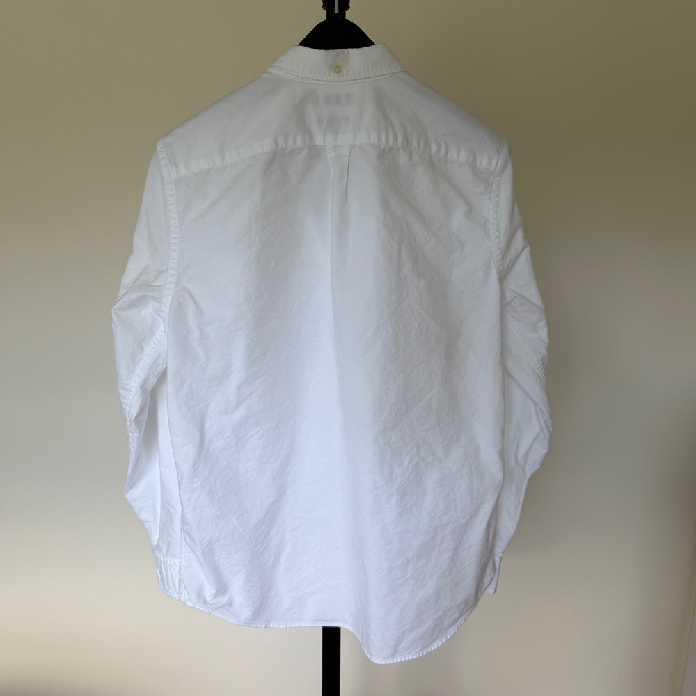 Banana Republic Grant Fit White Cotton Stretch Oxford Button Down Shirt Mens L - Picture 3 of 8